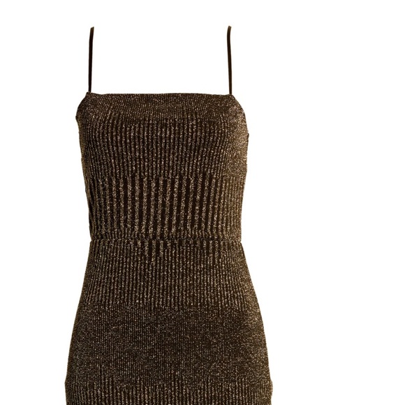 Row A Sleeveless Metallic Rib Minidress Size XS/S - Picture 3 of 8